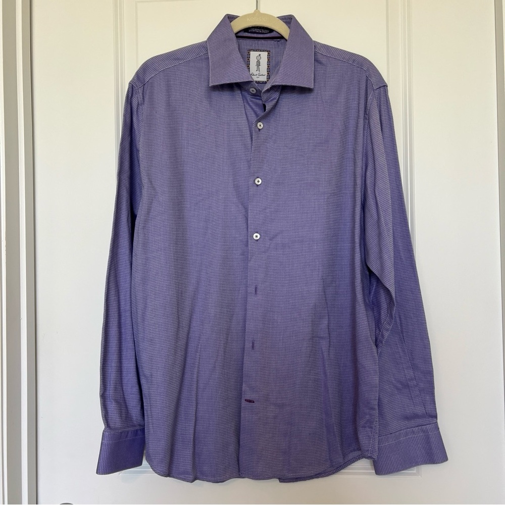 Robert Graham tailored Men's Purple/Lavender Dress Shirt - Classic Long Sleeve